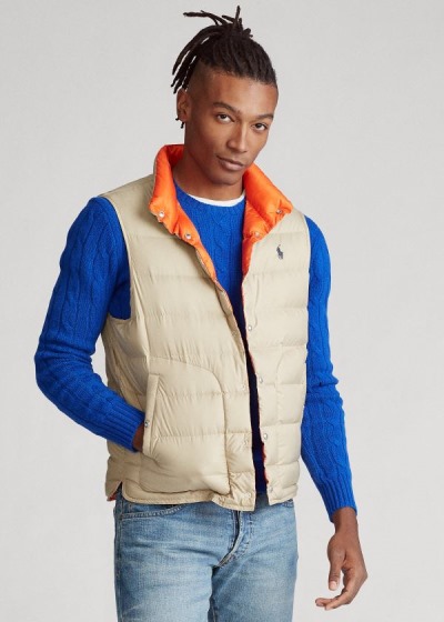 Men's Polo Ralph Lauren Reversible Down Vests | 972806SRD